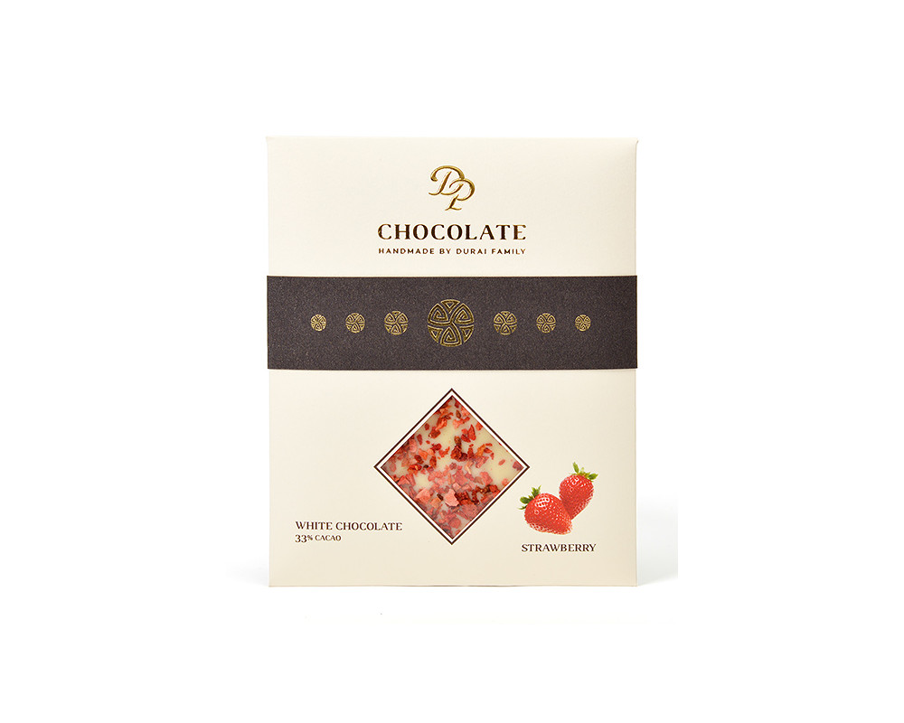DP chocolate Tabuľková čokoláda Basic biela s jahodami (70g)