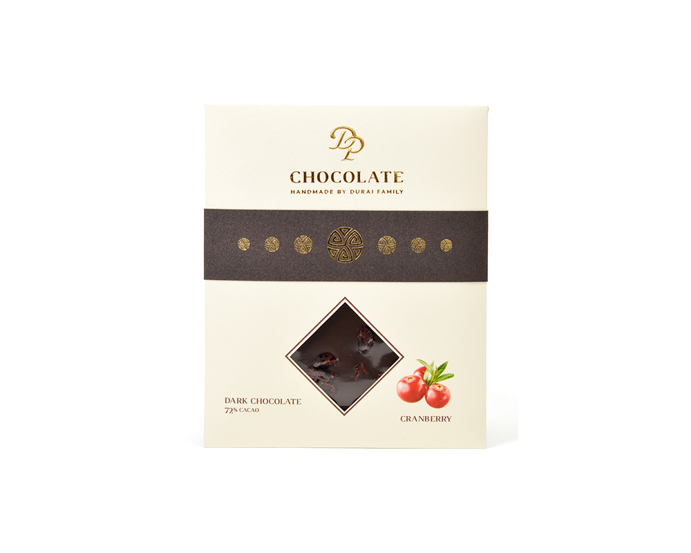 DP chocolate Tabuľková čokoláda Basic horká s brusnicami (70g)