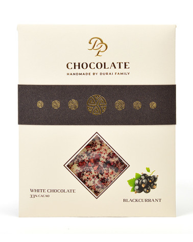 DP chocolate Tabuľková čokoláda Basic biela s čiernymi ríbezľami (70g)