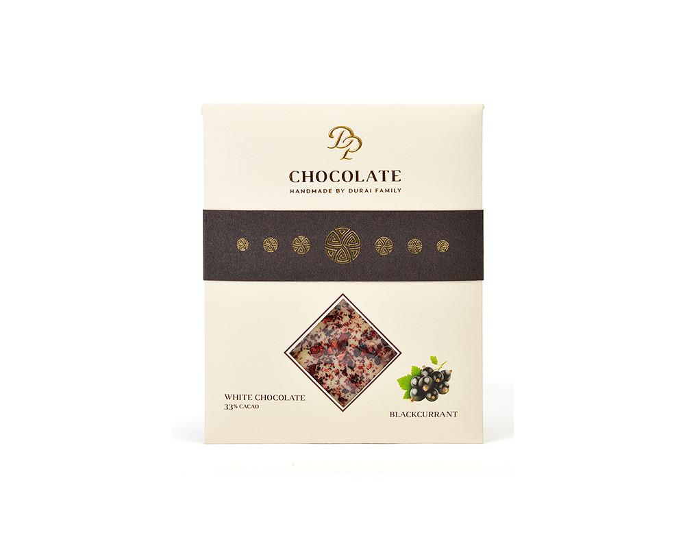 DP chocolate Tabuľková čokoláda Basic biela s čiernymi ríbezľami (70g)