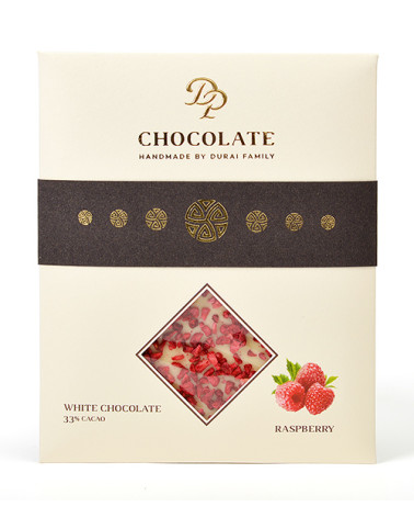 DP chocolate Tabuľková čokoláda Basic biela s malinami (70g)