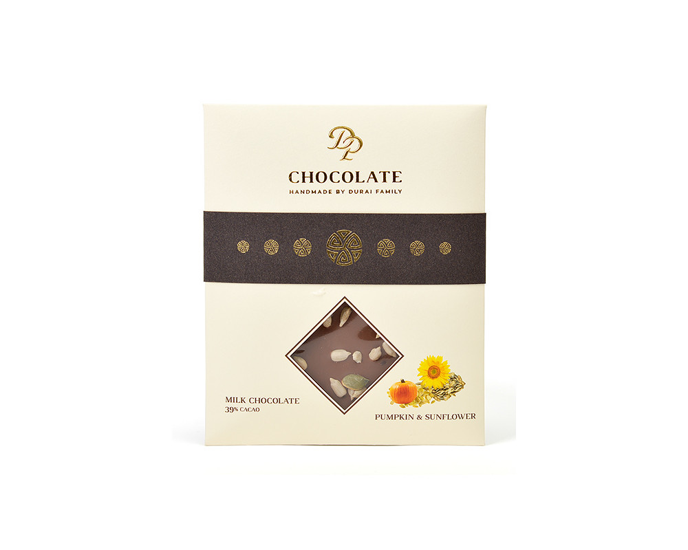 DP chocolate Tabuľková čokoláda Basic mliečna so semenami slnečnice a tekvice (70g)