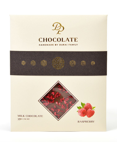 DP chocolate Tabuľková čokoláda Basic mliečna s malinami (70g)