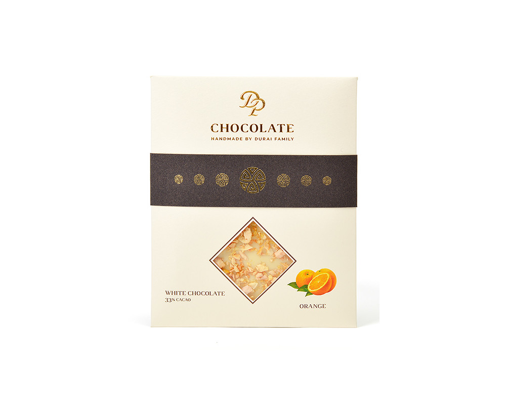 DP chocolate Tabuľková čokoláda Basic biela s pomarančom (70g)