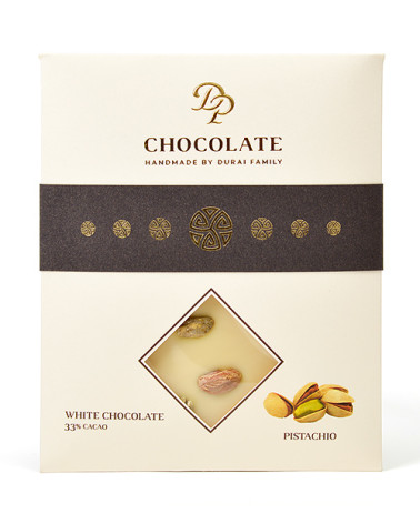 DP chocolate Tabuľková čokoláda Basic biela s pistáciami (70g)