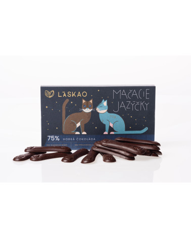 Mačacie jazýčky 75 % horká čokoláda