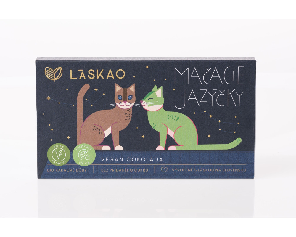 Mačacie jazýčky VEGAN čokoláda s limetkovou príchuťou