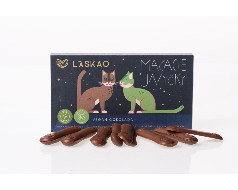 Mačacie jazýčky VEGAN čokoláda s limetkovou príchuťou