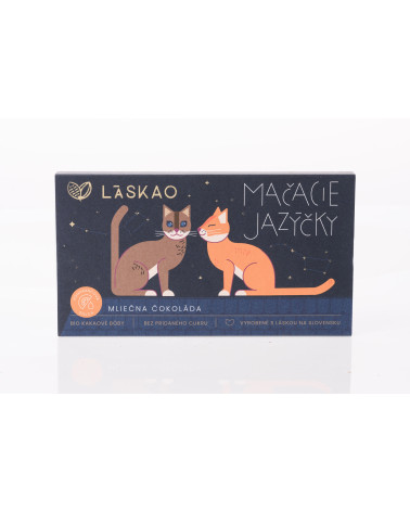 Mačacie jazýčky mliečna čokoláda s pomarančovou príchuťou