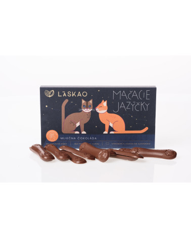 Mačacie jazýčky mliečna čokoláda s pomarančovou príchuťou