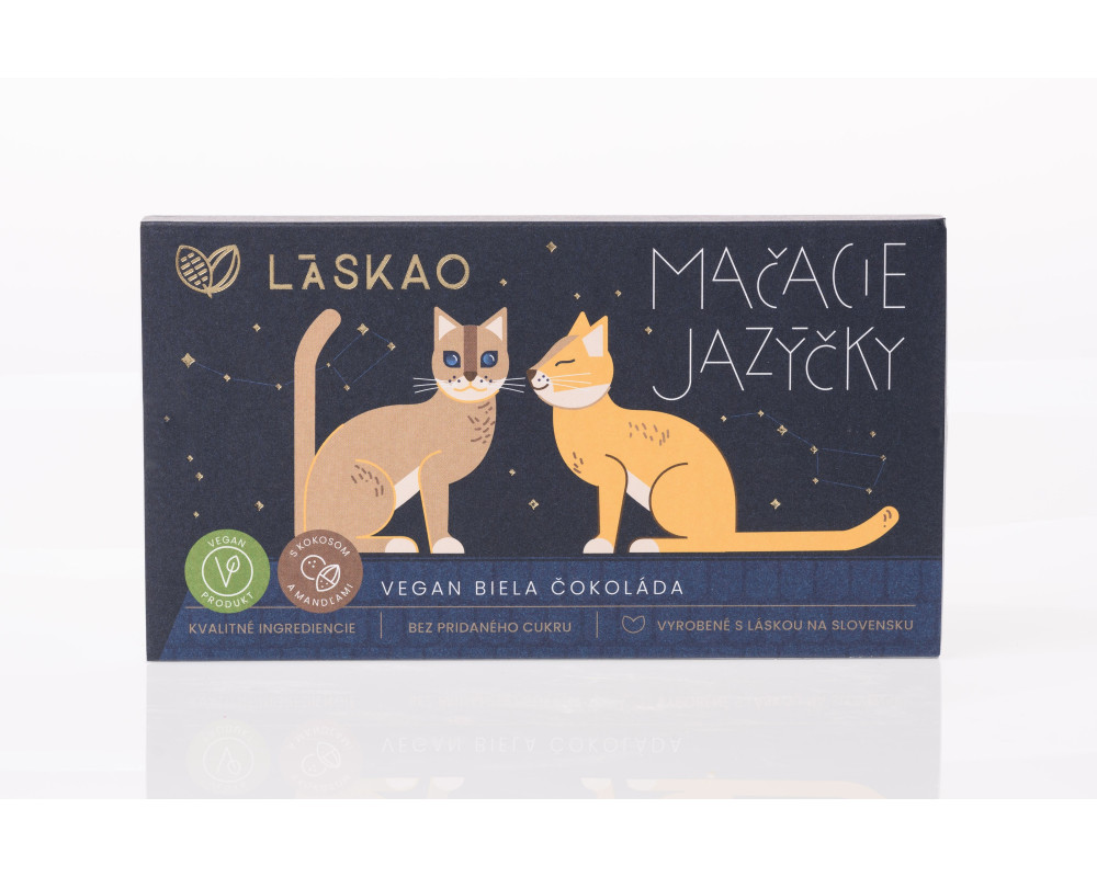 Mačacie jazýčky VEGAN biela čokoláda