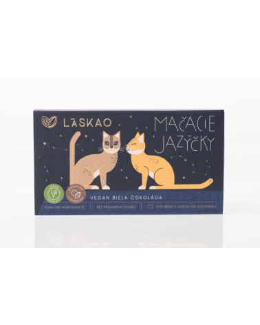 Mačacie jazýčky VEGAN biela čokoláda