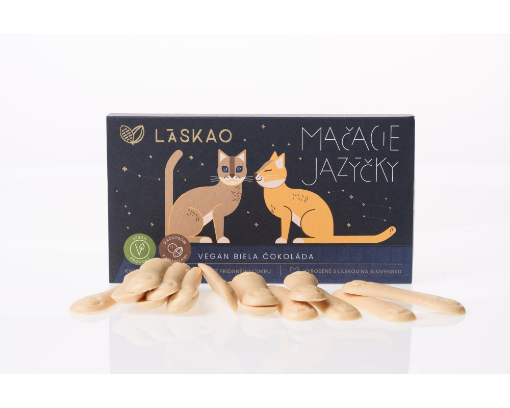 Mačacie jazýčky VEGAN biela čokoláda